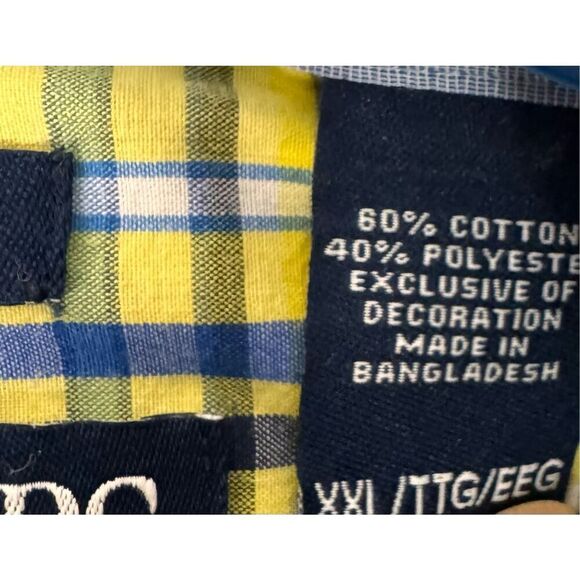 Chaps Mens Easy Care Yellow Plaid Shirt, Size XXL - Picture 9 of 10